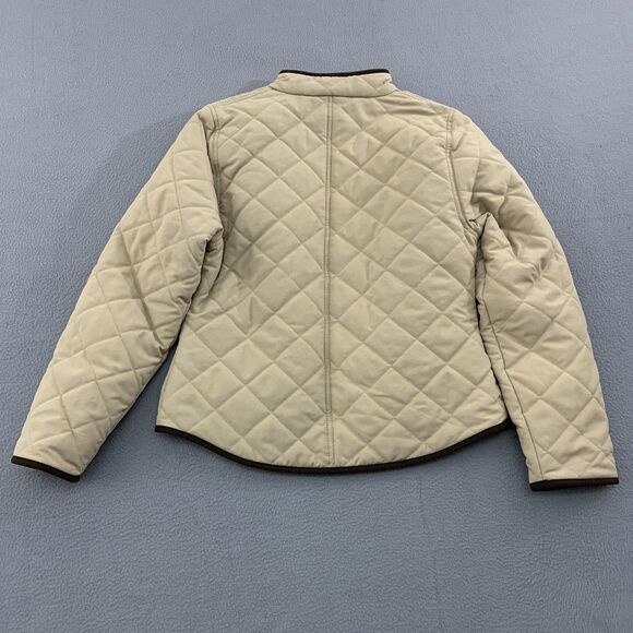 Le Chameau Jacket Womens Medium Beige Quilted Lined Zip Pockets Bastia BCV1425 - Picture 16 of 16